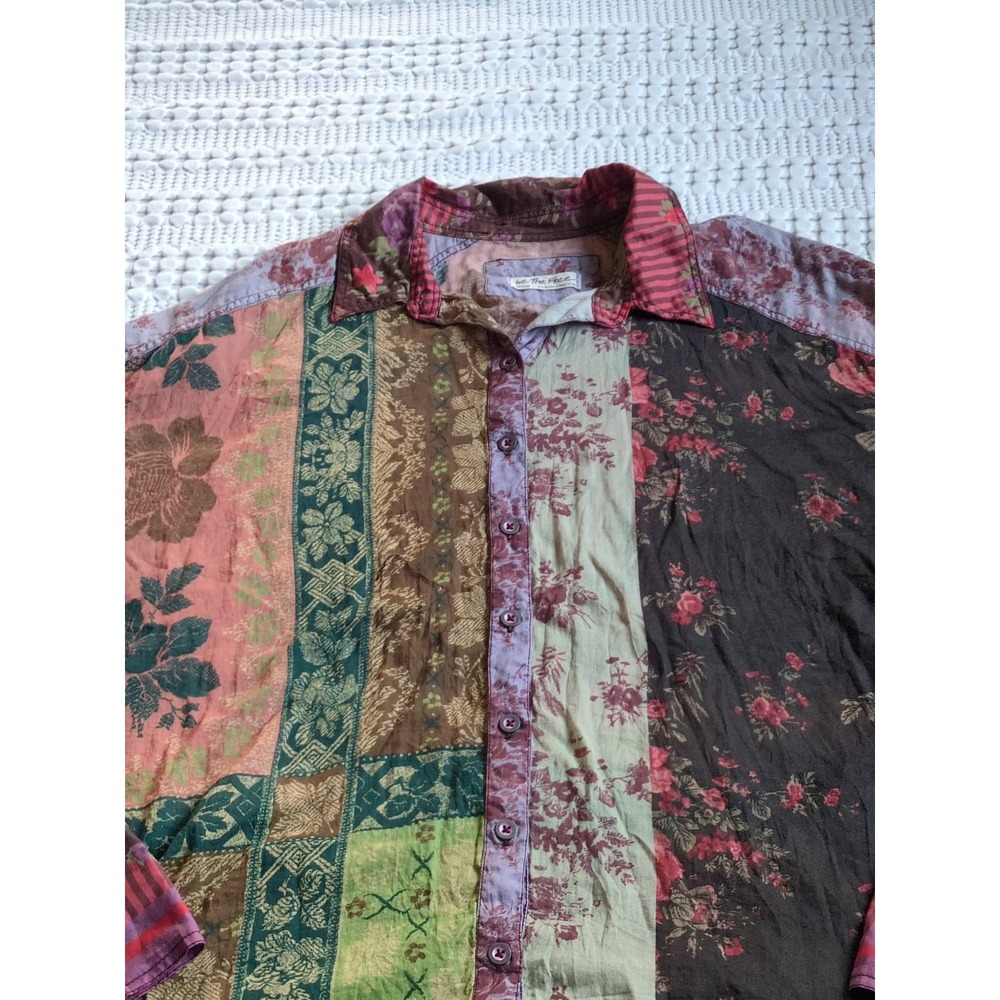 Free People Flower Patch Cotton Button-Front Top Size Medium Multicolor - Picture 4 of 12